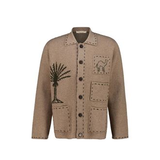 Baziszt Seeker Intarsia-knit Cashmere Cardigan