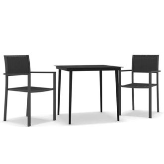 Berkfield Home 3 Piece Garden Dining Set Black