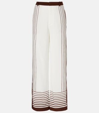 Sir. Destino striped silk wide-leg pants