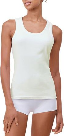 Papinelle Sleepwear Milla Stretch Cotton Rib Tank Top in Butter at Nordstrom, Size X-Small
