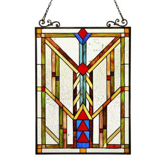 Chloe Lighting VANDERLECK Tiffany-glass Window Panel 17.5x25