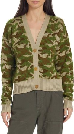 NSF Rangu Crop Cardigan In Camo Jacquard