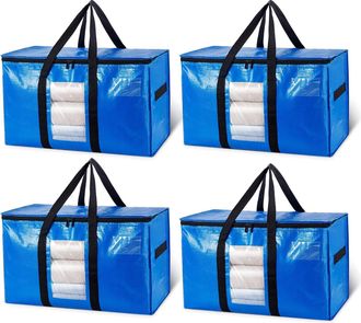 OEM Bolsa De Almacenamiento - 70 X 42 X 35 Cm - Con Cierre De Cremallera - Ventana Transparente - Para Ropa Y Edredones - 4 Unidades