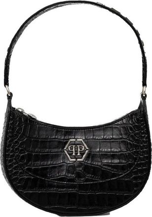 Philipp Plein Textured Crocodile Pattern Handbag With Logo Detail