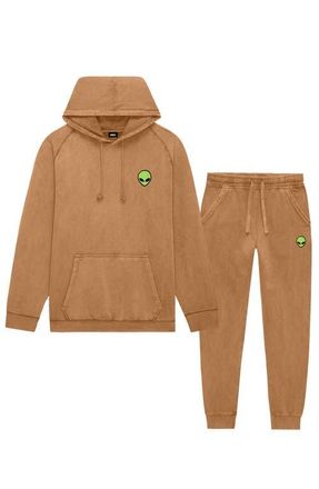 Dalix Alien Washed Sweatsuit in Camel at Nordstrom, Size Xxx-Large