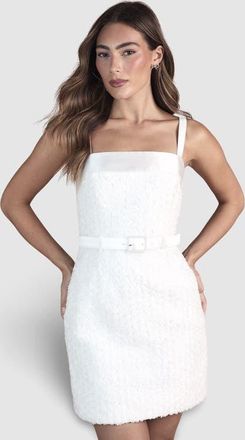 Coast Strappy Embellished Mini Dress in Ivory at Nordstrom, Size 14