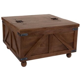 Wanderlust Deco Wanderlust Deco - Mesa Ba&uacute;l De Centro De Madera Marr&oacute;n 76x76x45