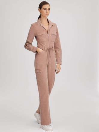Paige Paige Denim Jumpsuit, Mauve, 14