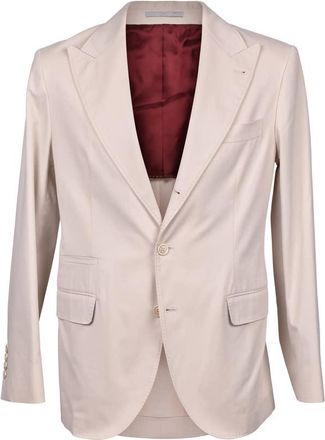 Brunello Cucinelli Beige Three-Button Casual Suit, Brand Size 54 (US Size 44)