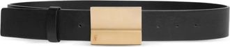 Alberta Ferretti Riem met vierkante gesp - Zwart