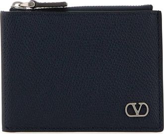 Valentino Garavani Midnight Blue Leather Coin Purse