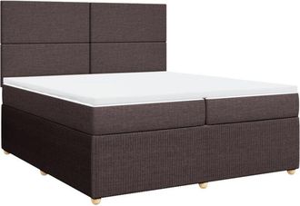 vidaXL Cama Box Spring Con Colch&oacute;n Tela Marr&oacute;n Oscuro 200x200 Cm Vidaxl