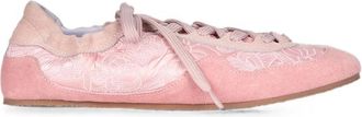 Cecilie Bahnsen Blaise Windflower-embroidered Suede Sneakers