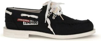 Dsquared2 Black Cotton Slip-On Mens Loafers