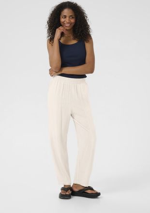 Kaffe Casual broek Regular fit Light Sand Linen sand