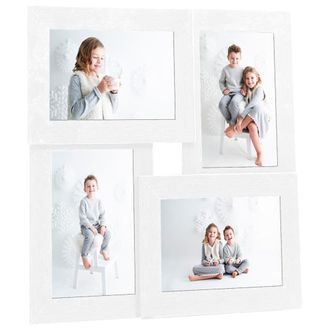Berkfield Home Collage Photo Frame for 4x(10x15 cm) Picture White MDF | Size: 10x15 cm