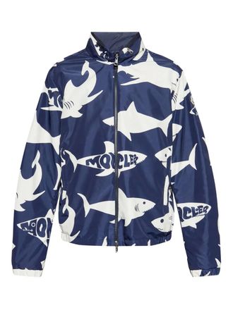 Moncler Shark-print bomber jacket - Blue