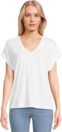 Tommy Bahama Kauai V-Neck Short Sleeve Womens Clothing White : LG (US 12-14), Modal/Polyester/Spandex