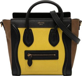 Celine Pre-owned Celine Nano Tricolor Calfskin and Suede Luggage Tote Ladies SMJ7ZJAMNE0DFJQE