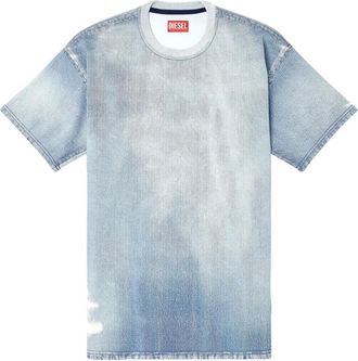 Diesel T-shirt D-Box Jogg denim con effetto vissuto - Blu