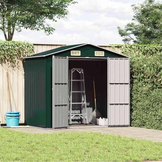 Berkfield Home Garden Shed Green 205x129x183 cm Galvanised Steel | Size: 205 x 129 x 183 cm