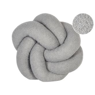 Beliani Beliani - Coj&iacute;n Nudo Decorativo Moderno 45 X 45 Cm De Boucl&eacute; Gris Angelonia