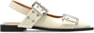 Ganni Schoenen met Gespen - Dames - Ballerinas - Beige - 36 EU - Schoenen