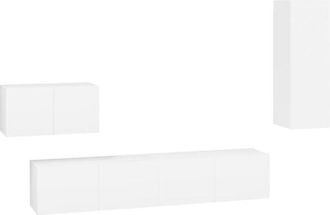 vidaXL Vidaxl - 4 Piece tv Cabinet Set White Engineered Wood