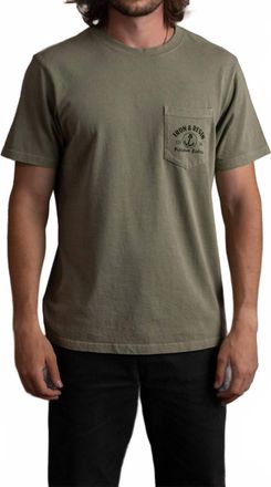 Iron And Resin Fortune Favors The Brave Pocket Tee In Green