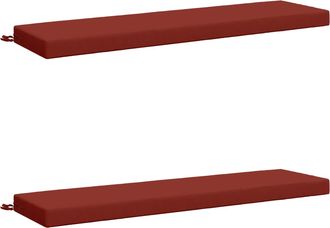 vidaXL Cojines Para Banco De 2 Piezas Soest 2 Uds. 100% Poli&eacute;ster Rojo Vidaxl