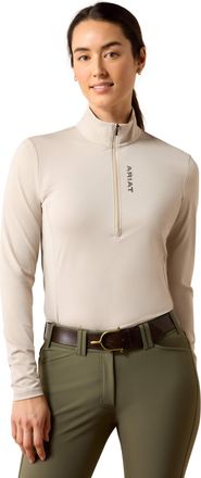 Ariat Womens Lunaveil 1/2 Zip Baselayer Top Long Sleeve in Chateau Grey, Size 2X-Small, by Ariat