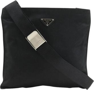 Prada Pre-owned Vintage Pochette Schoudertas - Dames - Vintage Schoudertas - Zwart - ONE Size - Satijn - Vintage