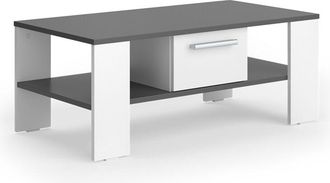 Vicco Mesa De Centro Wilmut, Antracita/blanco, 89.8 X 46.4 Cm Con Caj&oacute;n, Vicco