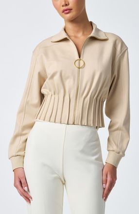 Trina Turk Outrun Cinched Waist Ponte Jacket in Sahara Stone at Nordstrom, Size Medium