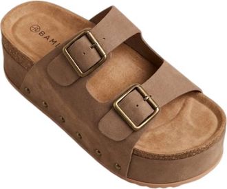 Bambooa Womens Chunky Slides In Mocha