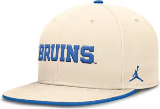 Nike Jordan Mens UCLA Bruins Primetime True Jordan Brand Dri-FIT College Fitted Hat in Brown | JC110C3HUCL-4EN