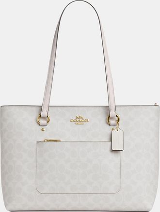Coach Womens Station Tote Bag In Signature Canvas - White - One Size