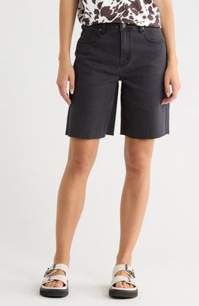 Vigoss Denim Cuff Off Bermuda Shorts in Washed Black at Nordstrom Rack, Size 24