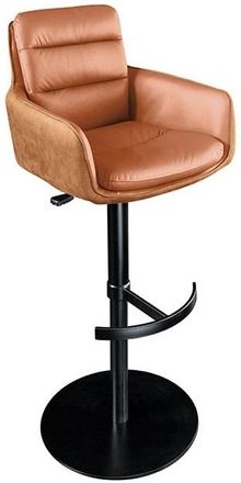 Global Interiors 360&deg; drehbarer Design Barstuhl Big Lewis - Echtleder Cognac