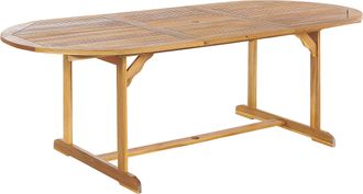 Beliani Beliani - Mesa De Comedor De Jard&iacute;n De Madera De Acacia Para 8 Persona Extensible Maui