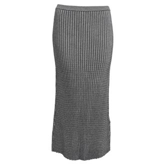 Victoria Beckham Midi Skirt in Grey Polyester