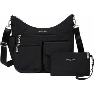 Baggallini Modern Everywhere Hobo Crossbody Bag with Wristlet in Black at Nordstrom