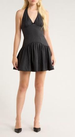 Nia Ollie Sleeveless Halter Minidress in Black at Nordstrom Rack, Size X-Large