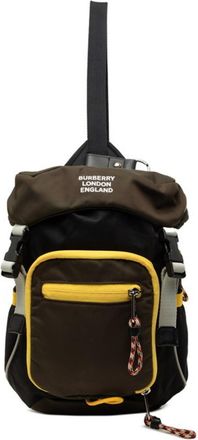 Burberry Black Khaki Nylon Leather Sling Bag (Pre-Owned)