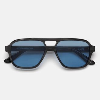 Retro Superfuture Sunglasses Maneval Black Cat 0 Jt Black/Blue Unisex
