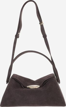 Benedetta Bruzziches Dark Brown Suede Shoulder Bag