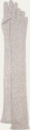 Brunello Cucinelli Paillette Elongated Nylon-Blend Gloves