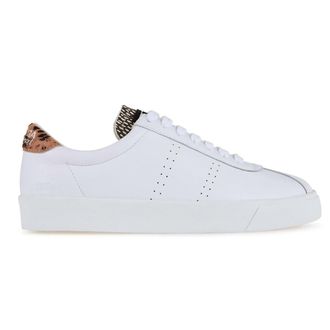 Superga Dames/Dames 2843 Sport Club S Hertenprint rundleren sportschoenen (Wit/Bruin/Marshmallow)