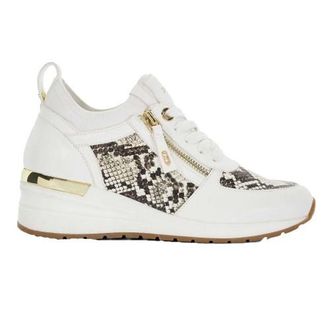 Dune London Dames Eilisia Slangenprint Wedge Sneakers (Natuurlijk)