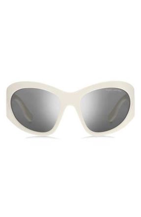 Marc Jacobs 62mm Rectangular Sunglasses in Ivory/Silver Sp at Nordstrom Rack